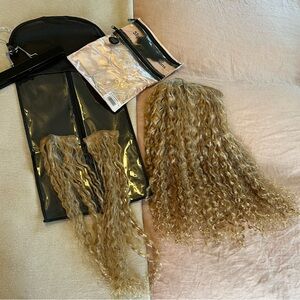 BEBONIA Ash Blonde Curly Slip-On Hair Extensions 180G 22” Blonde Hair Extensions